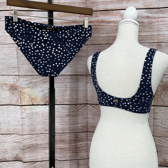 Roxy Blue and White Bikini Set with Polka Dot Design - Picture 4 of 14